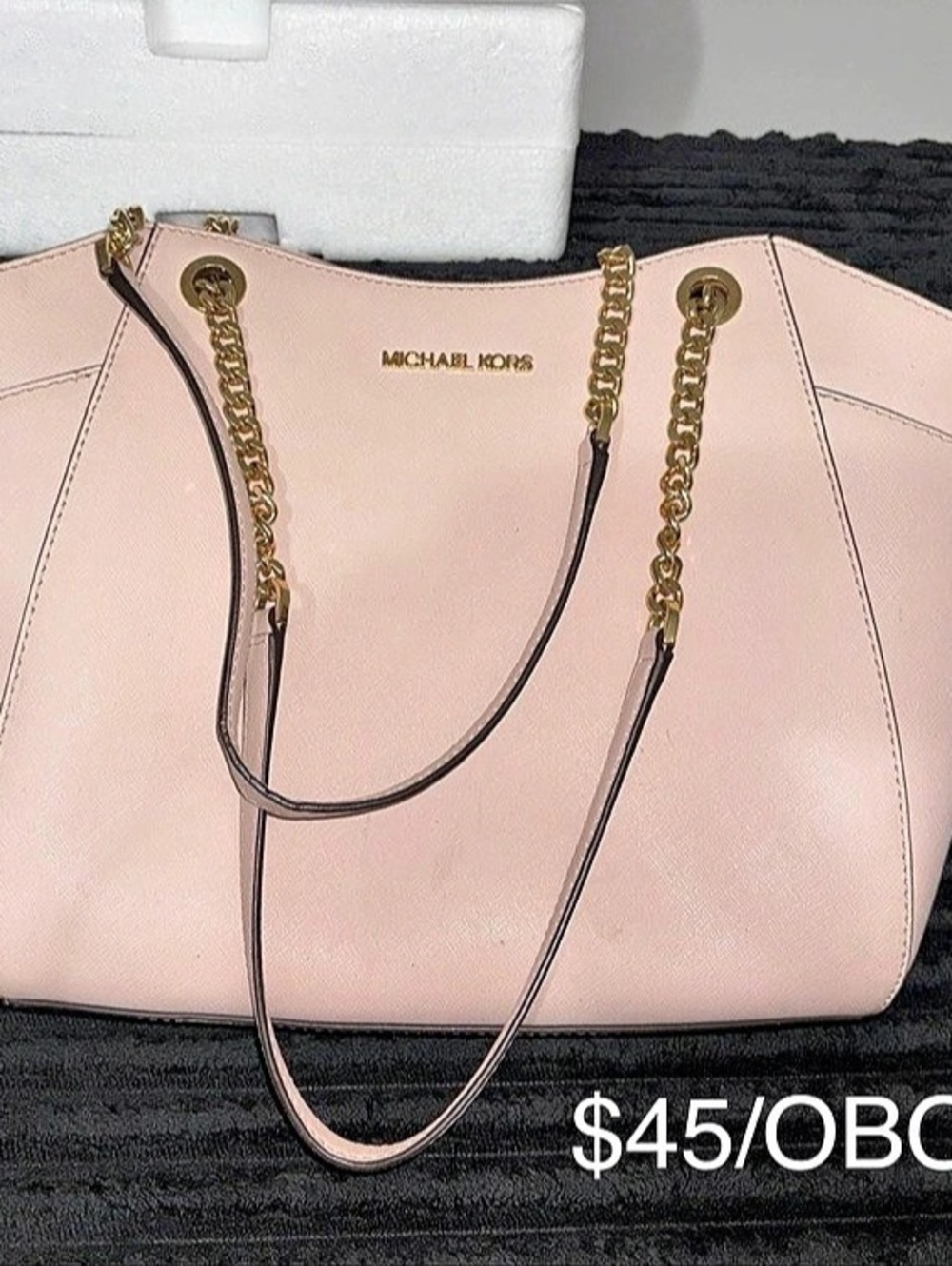 Michael Kors Jet Set Travel Large Chain Shoulder Tote Pink